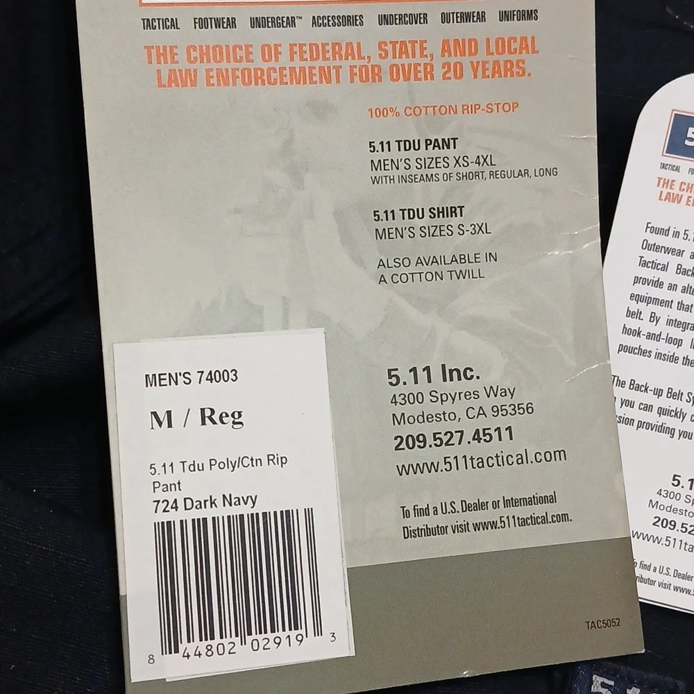 511 Tactical Pants With Knee Pad Nwt